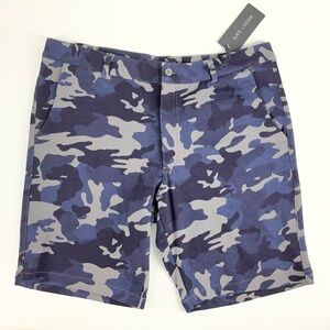 NWT! Slate & Stone Men’s Navy Blue Gray Camo Madison French Terry Shorts Size 34